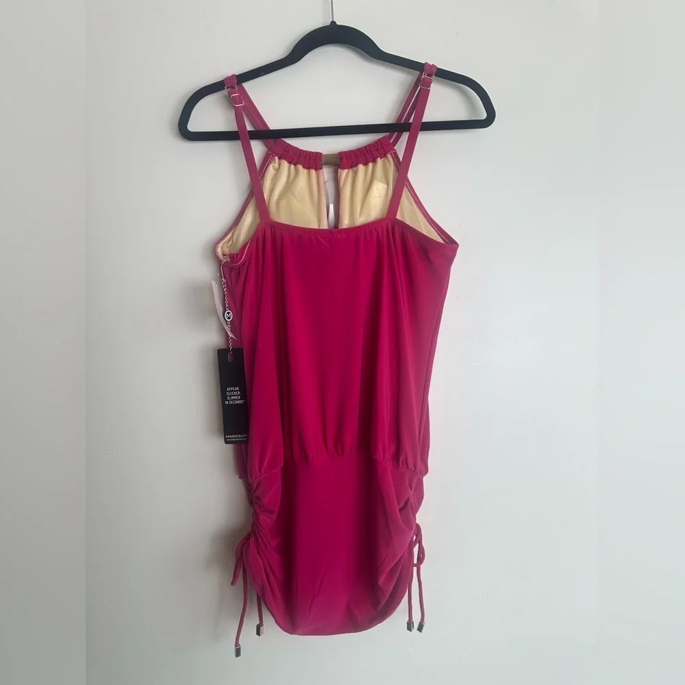 NWT MagicSuit Tummy Control Susan Allover Slimming Hot Pink One Piece Size 12